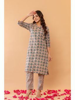 Gahan - Peach Botanical Flower Co-Ord Set