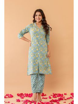 Gahan - Sky Blue Botanical Flower Co-Ord Set