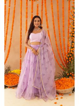 DEASHA INDIA - Lavender Soma Lavendar Organza Lehenga with Blouse and Dupatta