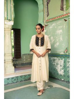 Amoree - Beige Kurat with Inner Slip and Pant