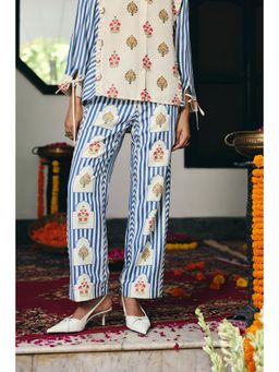 Muvazo - Blue Verona Printed Pant
