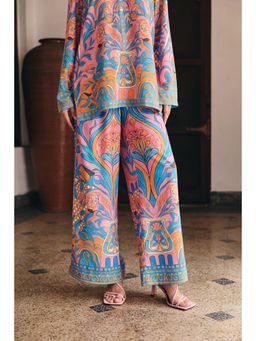 Muvazo - Multi-Colour Fleur Ebauche Pant