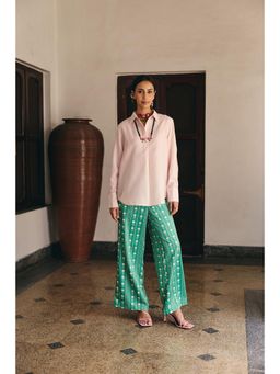 Muvazo - Green Coast Floral Printed Pant