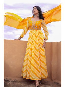 Zari Jaipur - Organza Kurta with Dupatta (Set of 2)