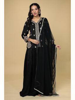 Zari Jaipur - Silk Kurta with Sharara and Dupatta (Set of 3)