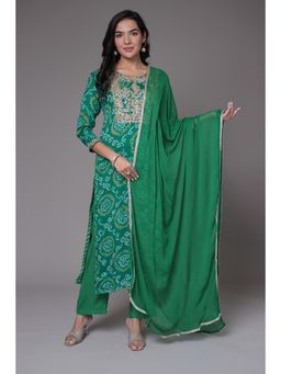 Zari Jaipur - Georgette Kurta with Trouser and Dupatta (Set of 3)