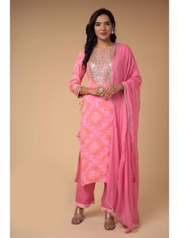Zari Jaipur - Georgette Kurta with Trouser and Dupatta (Set of 3)