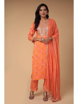 Zari Jaipur - Georgette Kurta with Trouser and Dupatta (Set of 3)