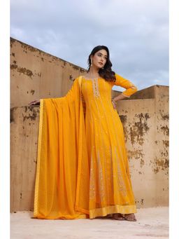 Zari Jaipur - Georgette Kurta with Dupatta (Set of 2)