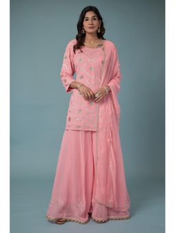 Zari Jaipur - Georgette Kurta with Palazzo and Dupatta (Set of 3)