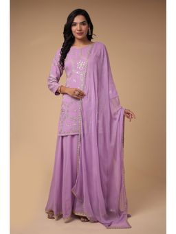 Zari Jaipur - Georgette Kurta with Palazzo and Dupatta (Set of 3)