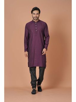 Simaaya - Purple Premium Quality Silk Kurta with Churidar (Set of 2)