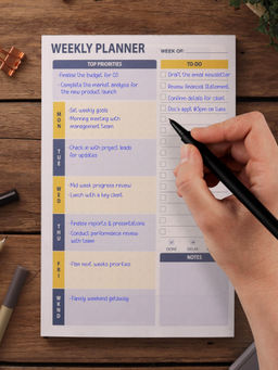 Doodle Collection - Doodle A5 Undated Weekly Planner Notepad with 50 Tear Off Sheets - Weekly 02