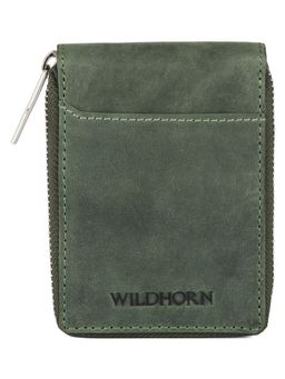 WILDHORN - Unisex Green Leather 9 Slot Vertical Credit Debit Card Holder
