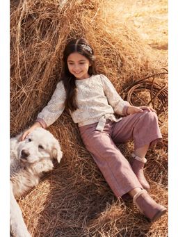 TINY GIRL - Girls Pink Nylon Top with Pant