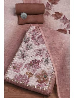 Biba - Womens Peach Linen Blend Hand Unstitched Suit (Set of 3)