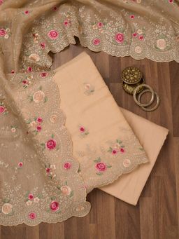 Koskii - Gold Tissue Unstitched Salwar Suit (Set of 3)