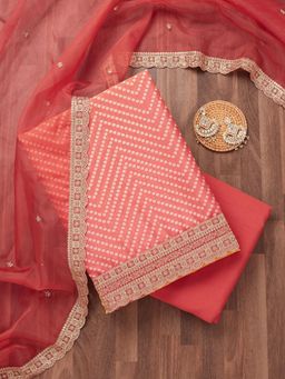 Koskii - Yellow Tissue Unstitched Salwar Suit (Set of 3)