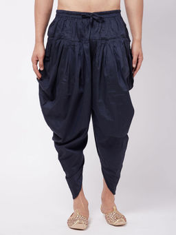Vastramay - Men's Navy Blue Cowl Dhoti