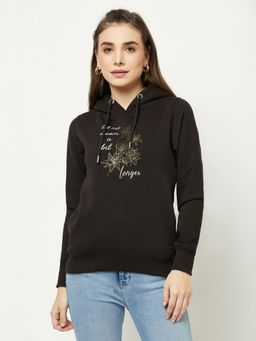 CRIMSOUNE CLUB - Women Black Graphic Hoodie