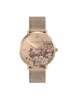 Olivia Burton - Floral Blooms Qtz Basic Slim Gold Round Dial Womens Watch (24000116) (M)