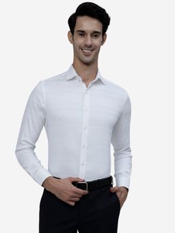 Wyre - Men White Cotton Slim Fit Checked Formal Casual Wear Shirt