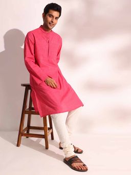 Fabindia - Pink Cotton Comfortable Fit Long Kurta