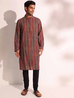 Fabindia - Red Cotton Printed Ajrakh Long Kurta