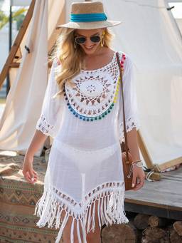 Oh Rare - Women White Beach Cover-Up