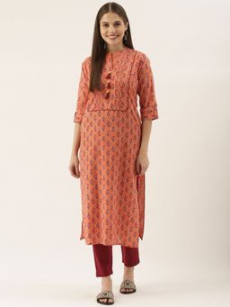 Rajnandini - Womens Pure Cambric Cotton Jaipuri Block Printed Kurti