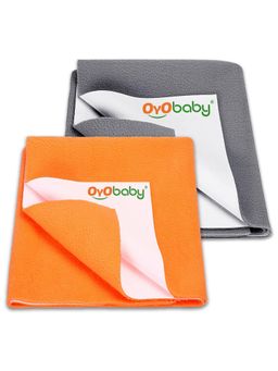 OYO BABY - Multi-Color Solid Cotton Dry Sheets (Pack of 2) (S)