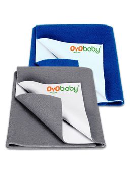 OYO BABY - Multi-Color Solid Cotton Dry Sheets (Pack of 2) (S)