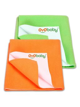 OYO BABY - Multi-Color Solid Cotton Dry Sheets (Pack of 2) (S)