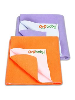 OYO BABY - Multi-Color Solid Cotton Dry Sheets (Pack of 2) (S)