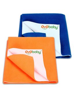OYO BABY - Multi-Color Solid Cotton Dry Sheets (Pack of 2) (S)