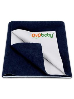 OYO BABY - Navy Blue Solid Cotton Drysheet (L)