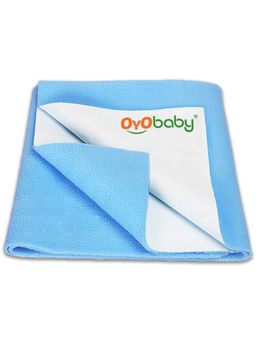 OYO BABY - Blue Solid Cotton Drysheet (XL)