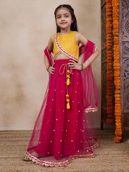 PSPeaches - Girls Ready To Wear Lehenga and Blouse with Dupatta (Set of 3)
