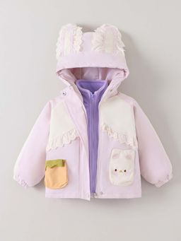 Hopscotch - Girls Purple Polyester Solid/Plain Outer jacket with Inner jacket