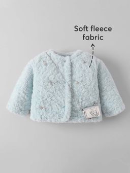 Hopscotch - Girls Blue Polyester Textured Jacket with Bag