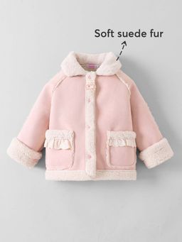 Hopscotch - Girls Pink Polyester Textured Jacket
