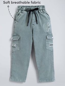 Hopscotch - Boys Blue Cotton Solid/Plain Jeans