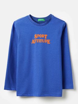 United Colors of Benetton - Boys Blue Polycotton Printed T-shirt