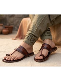 VYSTIQ - Women Step into effortless style with these chic flat Kolhapuris - Red