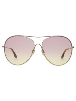 Victoria Beckham - VB131 Oval Pink To Grey Gradient Lens Metal Frame Sunglasses (63)