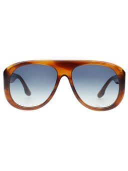 Victoria Beckham - Full UV Protection VB141 Rectangle Smoke Gradient Lens Zyl Frame Sunglasses (56)