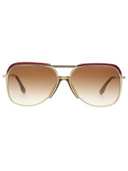 Victoria Beckham - Full UV Protection VB205 Aviator Brown Gradient Lens Metal Frame Sunglasses (58)