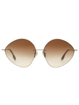 Victoria Beckham - Full UV Protection VB220S Square Brown Gradient Lens Metal Frame Sunglasses (64)