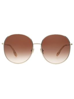 Victoria Beckham - Full UV Protection VB224 Oval Brown Gradient Lens Metal Frame Sunglasses (59)