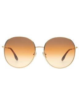 Victoria Beckham - Full UV Protection VB224 Oval Light Brown Gradient Lens Metal Frame Sunglasses (59)